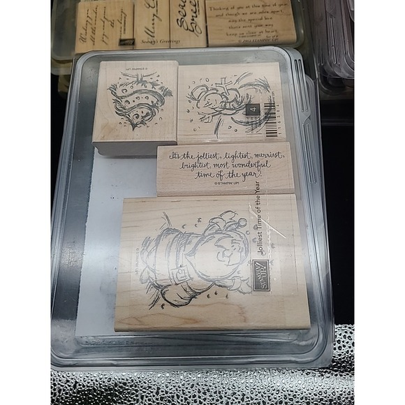 Stampin Up Stampendous Lot Of 12 STAMP SETS Rubber Christmas Holiday Journaling - Picture 5 of 13